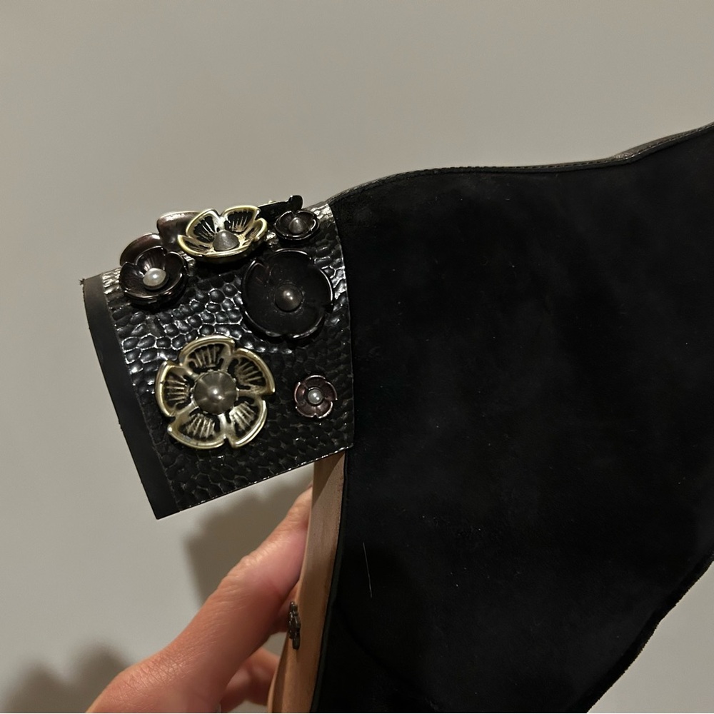 COACH Black Boots with Embellished Heel - Picture 4 of 14